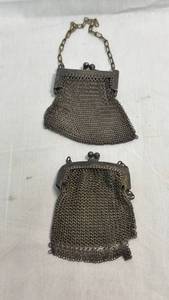 lot 56 image: Metal Chain Mail Mesh Purses Set of Two