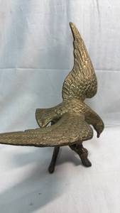 lot 76 image: Brass Eagle Figurine with Spread Wings on Perch
