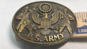 lot 78 image: U.S. Army Montana Silversmiths Brass Belt Buckle