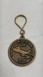 lot 81 image: Boeing Louisiana KC-135E JT3D Re-Engine Program 1st Delivery Commemorative Keychain April 1990