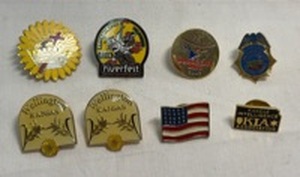 lot 110 image: Kansas Collector Lapel Pin Lot - 8 Pieces