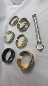 lot 120 image: Lot of 7 Womens Bangle & Bracelet Watches - Geneva, Gossip, Golden Classic & More