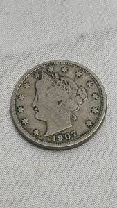lot 131 image: 1907 Liberty Head V Nickel