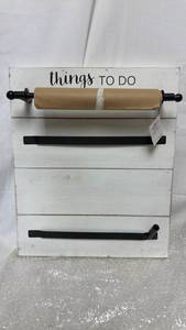 lot 144 image: Things To Do Wooden Plaque with Rolling Paper Dispenser