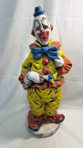 lot 148 image: Hand-Painted Cement Clown Garden Figurine