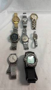 lot 161 image: Lot of 8 Assorted Wristwatches Including Bulova Accutron and Cariole Ana-Digi