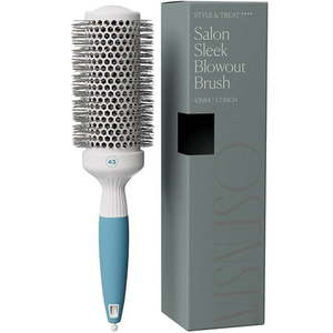 lot 523 image: Osensia Blownout Medium Ceramic 1.7  Thermic Round Hair Brush  Detangling  Ionic  White - Retail $53