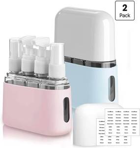 lot 538 image: Travel Bottle Set, 8 Pack TSA Approved Travel Size Bottles, Travel Containers Dispenser, Travel Shampoo Bottles for Cosmetic Conditioner and Lotion - Retail $0
