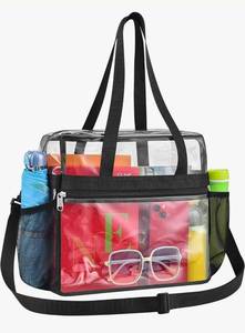 lot 588 image: PRE OWNED Paxiland Clear Bag for Stadium Events, 12x6x12 inches Tote Bag with Detachable Reinforced Strap for Sports Concert and Work - Retail $0