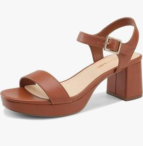 lot 604 image: PRE OWNED SEE EXTRA PHOTOS DREAM PAIRS Womens Platform Heels Block Chunky Open Toe Ankle Strap Heel Fashion Wedding Party Dress Sandals Shoes 7.5 - Retail $0