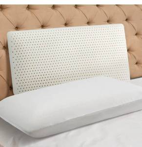 lot 606 image: 100% Natural Talalay Latex Pillow Sleeping Bed Pillows, Extra Soft Luxury Queen Pillow, Perfectly Aligns for SideBack Pain, Stomach, Neck, Removable Breathable Cotton Cover (1, Queen (Low Loft)) - Retail $0