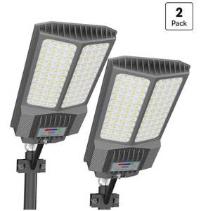 Solar Street Lights Outdoor,750000Lm Solar Parking Lot Lights Commercial Street Light Dusk to Dawn,7000K LED Security Flood Light with Motion Sensor and Remote Control for Street,Court,Yard - Retail: $0