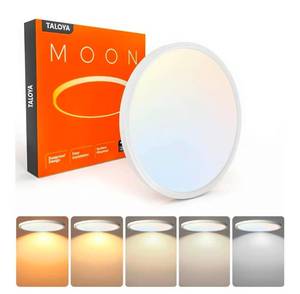 lot 612 image: One Pack TALOYA Flush Mount 12 Inch Ceiling Light (Milk White Shell), 20W Surface Mount LED Light Fixture for Bedroom Kitchen,5 Color Temperatures in One,0.94 Inch Thickness Round - Retail $0