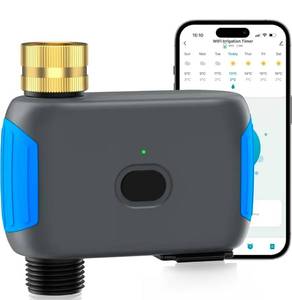 lot 614 image: WiFi Sprinkler Timer, Smart Bluetooth Hose Timers, Water Timer for Garden Hose with APP, Digital Automatic Irrigation System Compatible with Alexa Google, for Outdoor Garden Lawn, 1 Outlet - Retail $40