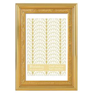 lot 627 image: VIOLABBEY 4x6 Gold Picture Frame, Display 3.5x5 Photo with Mat or 4x6 without Mat, Ornate Vintage 4 x 6 Gold Frame for Wall Decor or Tabletop Display - Retail $6