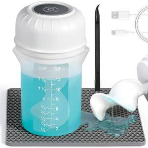 lot 649 image: Pre Owned Powers On Winartton Auto Resin Mixer, Easy Clean Epoxy Mixer with Silicone Paddle & Mixing Cup, Minimum Bubble, Hands-Free, Rechargeable Electric Stirrer for Resin Molds, Jewelry Making, Resin Tools, DIY Crafts - Retail $24