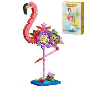 lot 658 image: Pink Flamingo Flower Bouquet Building Set, Compatible with Lego Animal Botanical Collection �� Creative Flamingo & Flower with Posable Neck and Legs, for Adult, Kids, & Flower Lovers - Retail $17
