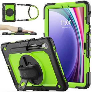 lot 663 image: SEYMAC stock Case for Samsung Galaxy Tab S10 Lite  S10 FE  S9 FE 5G  S9 Tablet Case 10.9 11 Protective with Screen Protector, Pen Holder, 360 Rotate Stand, Hand Strap, Shoulder Strap, Green1 - Retail $35