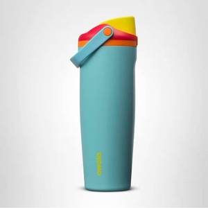 lot 676 image: Owala FreeSip Sway Insulated Stainless Steel Water Bottle with Two-Way Spout, Built-In Straw and Bucket Handle, Made for Travel, School, and Sports, 40oz, BPA Free, Leak Proof, Summer Sweetnes - Retail $0
