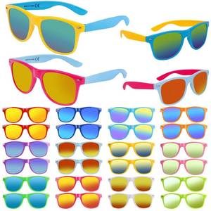lot 677 image: 24 Pack Sunglasses Bulk - 12 Neon Sun Glasses with UV400 Protection, Great Gift for Pool, Beach, Birthday, Goody Bag Filler, Party Toys, Outdoor Party Supplies for Kids, Teens, Adults - Retail $21