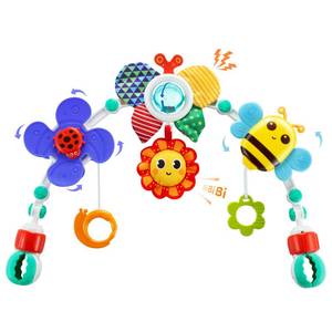 lot 685 image: Lynncare Adjustable Arch Bassinet Toys for Infant & Toddlers, Stroller Arch, Baby Crib Toys with Fascinating Hanging for Stimulating Baby��s Senses and Developing Motor Skills - Retail $21