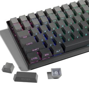 lot 687 image: XVX PBT Keycaps - Side Printed Keycaps 60 65 75 100 Percent, Double Shot Shine Through Custom Key caps, Gradient Gray 136 Keys Set, OEM Profile, Minimalist Style for Cherry Gateron MX Switche Keyboard - Retail $14