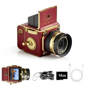 lot 698 image: EJXHKNF Vintage Digital Camera, 64MP 2.7K Retro Point and Shoot Camera with Autofocus, 2 IPS Waist-Level Screen & 16GB TF Card, 16X Zoom Compact Photography Camera for Beginners Kids Red - Retail $56