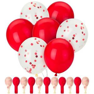 lot 704 image: Mr. Pen- Red Confetti Balloons, 12 Inch, 54 Pack, Latex Balloons with Red Confetti for Birthday, Valentine��s Day, Christmas, Anniversary, Graduation & Party Decorations - Retail $0