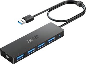 lot 20156 image: Acer USB Hub 4 Ports, Multiple USB 3.0 Hub, USBA Splitter for Laptop with Type C Power Port, Extender for A Port Laptop, PC, Desktop and More (2ft)