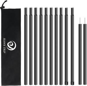 lot 20158 image: Camping Tarp Poles Tent Poles Adjustable for Tarp Canopy Awning Beach Shade (Dia 0.6Length 80.7)