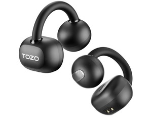 lot 20174 image: TOZO OpenEarRing True Open Ear Headphones, Lightweight Comfort Open Ear Clip Wireless Earbuds, 40H Play Bluetooth 5.4 Headphones with Smart Digital Display Design Fit Sports Running, Workout Black Amazons Choice