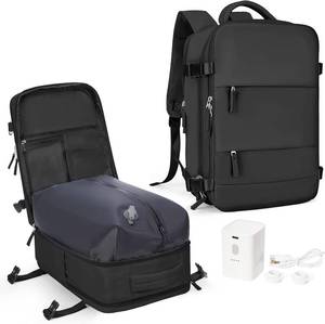 lot 20175 image: coowoz Vacuum Backpack Travel with Pump,Travel Backpack with Vacuum System For Women Men,Carry On Backpack,Hiking Backpack Waterproof Outdoor Sports Rucksack Casual Daypack,30L(Vacuum pump),Black