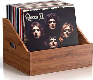 lot 20177 image: Wood Vinyl Record Storage, Retro & Durable Vinyl Crate and Record Holder, Album Storage Record Case Box for 60 Records, Perfect Record Organizer for Home Decor and Collection Display(Brown)