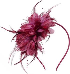 lot 20184 image: Pistha Womens Fascinators Hats Tea Party Hats for Women, Feather Pearl Veil Headband for Wedding Cocktail Dresses Accessories