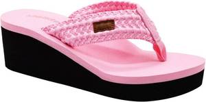lot 21253 image: MALIDA Womens Wedge Arch Support Flip Flops Cushion Soft Rubber Midsole Platform Thong Sandals with Rubber Sole SIZE 9