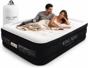 lot 21261 image: King Koil 20 Full Air Mattress with Built-in High-Speed Pump - CNN Underscored Top Pick, Sleeps Like a Real Bed, Inflates in 2 Minutes, 600 lb Capacity for Guests, Camping, Home, 1-Year Warranty