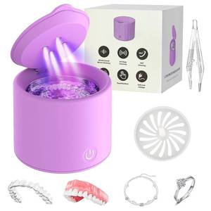 lot 21273 image: Ultrasonic Cleaner for Retainers & Aligners - 50kHz Dental Pod for Invisalign, Braces, Dentures, Night Guards, 200ml 3 Modes, Deep Clean for Fresh Retainers, Light Purple