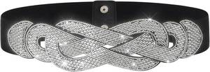 lot 21282 image: Wide Elastic Rhinestone Belt Women Sequin Belt Stretch Disco Waist Accessories for Dressy and Jumpsuits
