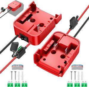 lot 21283 image: 2 Packs 18V Adapters Compatible with Milwaukee M18 Battery for Power Wheel Adapter, Ride On Toy Car, DIY Power Projects, Battery Connector Conversion Kit with Switch & Fuse, 12AWG Wire, Wire Terminal