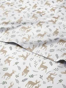 lot 21285 image: King Christmas Reindeer Sheet Set - Holiday Xmas Pattern Linen Set - Deep Pockets - Snug Fit - 4 Piece - Wrinkle Free - Comfy & Cooling Festive Winter Bedding - Easy To Care For - Kid Friendly