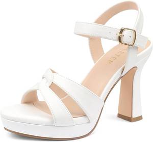 lot 21407 image: COLETER Womens Platform Crisscross Chunky Heel Open Toe Ankle Strap Sandals Party Wedding Dress Shoes SIZE 8