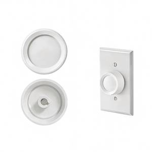 lot 21427 image: 2 PCS RK-WH Rotary Dimmer Knob Replacement for Rotary Dimmer Switch,Fan Control,White No Back Panel