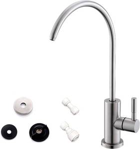 lot 21429 image: WEWE Drinking Water Faucet for Kitchen Sink, Kitchen Water Filter Faucet Stainless Steel for Reverse Osmosis or Water Filtration System Beverage Non-Air Gap RO Faucet Brushed Nickel Finish