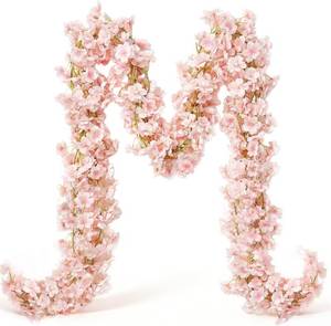 lot 21430 image: YRIOWMI 10PCS 59FT Artificial Silk Cherry Blossom Garland, Hanging Sakura Flower Vines for Wedding Party Home Arch Office Sakura Decor (Light Pink)