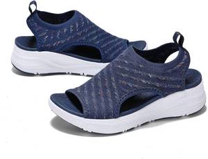 lot 21476 image: Womens Comfortable Orthopedic Sandals Arch Support Ladies Walking Sport Athletic Sandals Open Toe Slip On Plantar Fasciitis Platform Dress Sandal 2 Inches Heel SHOE SIZES 42