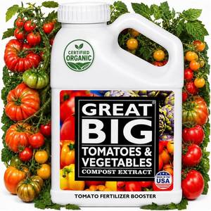 lot 21483 image: Great Big Tomatoes and Vegetables Liquid Fertilizer Booster - Organic Soil Conditioner, Liquid Compost Extract with Humic Acid, Fertilizer Activator for Big Vegetable Yields, 70 Minerals - 1 Gallon