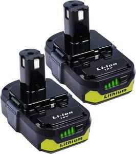 lot 21528 image: KINGTIANLE  2-Pack  4.0Ah Lithium-Ion Battery for Ryobi 18V Tools, Replacement for P107 P108, Compatible with All Ryobi 18V Cordless Power Tools, Extended Runtime & Superior Performance