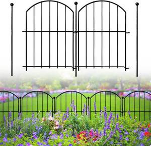 lot 21541 image: Decorative Garden Fence 17in(H)x13in(W), 26 Pack Rustproof Metal No Dig Fence Animal Barrier for Dog, Arched Flower Bed Edging Ornamental Wire Border Panel Fencing for Yard Patio Outdoor Decor