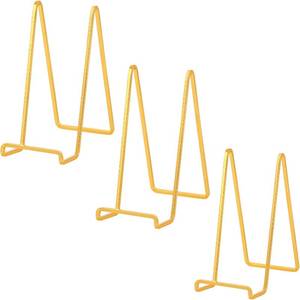 lot 21545 image: Plate Holder Easel Display Stand - 8 inch Metal Plate Stands for Display - Tabletop Picture Stand - Gold Iron Easels for Display Pictures  Photo Frames  Book  Decorative Plates  Plaque - 3 Pack