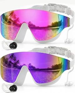 lot 21563 image: Zoomsnail Swim Goggles 2 Pack, Rimless Wide View Swimming Goggles for Adult, Anti-Fog UV Leaking Pool Goggles for Men Women